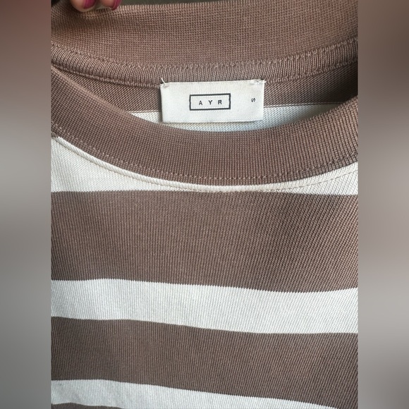 AYR The Early Mornings Tee - Small/Sundown Stripe Shiitake - Picture 7 of 9